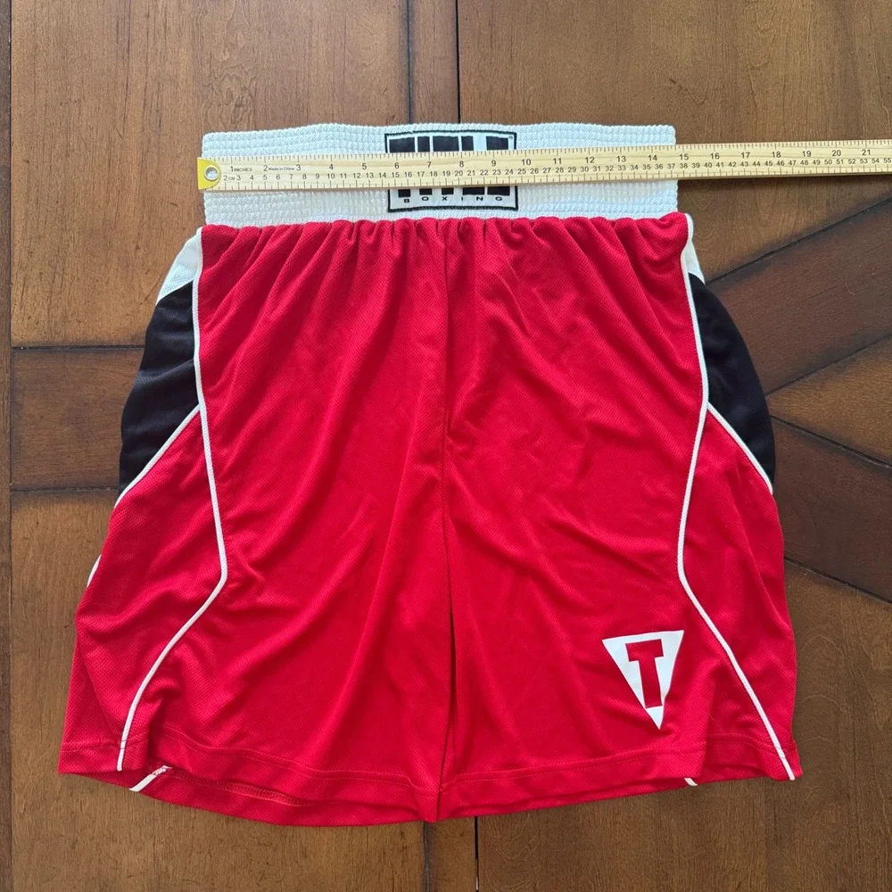 Title Boxing Mens Red Black White Mesh Training‎ Trunks Shorts Medium